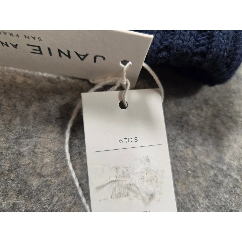 Janie and Jack Boys Navy Blue Fair Isle Knit Beanie Hat Size 6 to 8 NWT